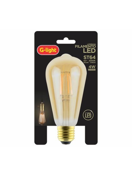 lampada g-light pera filamento led 4w