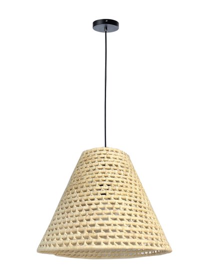luminaria pendente palha cone fibra natural boho lili casa e construcao