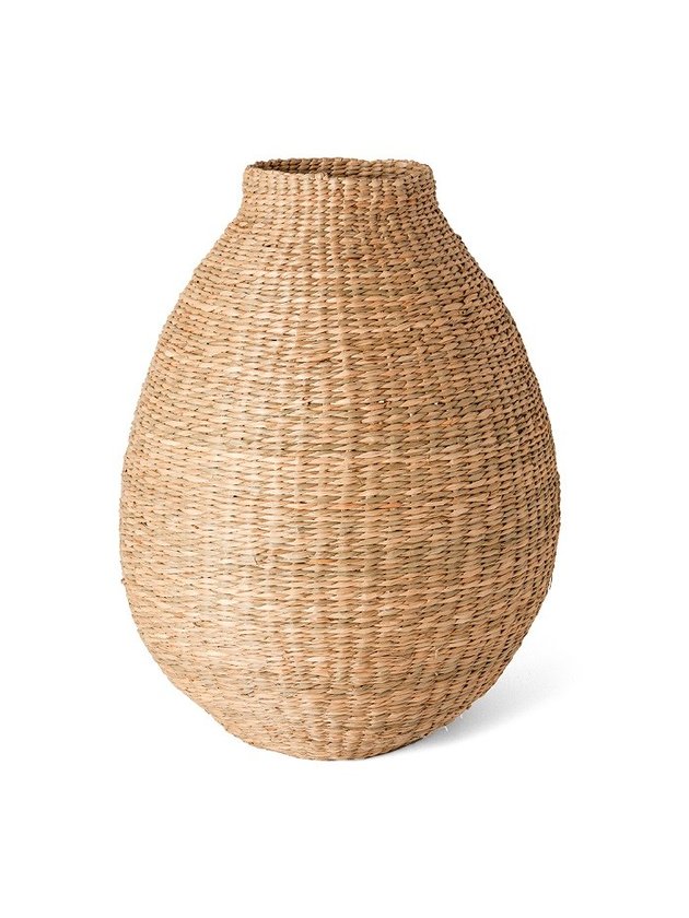vaso cesto palha natural boca estreita 42 cm lili casa