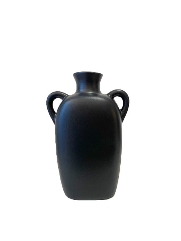 vaso de ceramica decorativo nordico medio para flores preto lili casa home decor