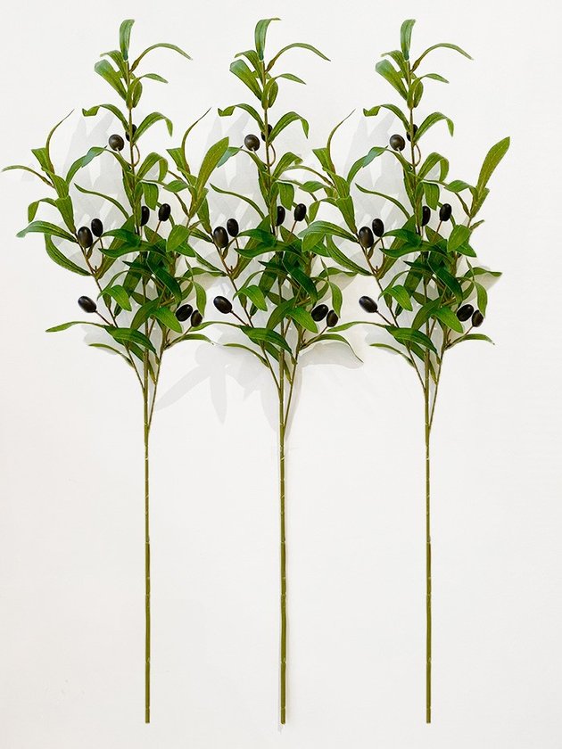 kit 3un haste de oliva oliveira planta artificial lili casa home decor