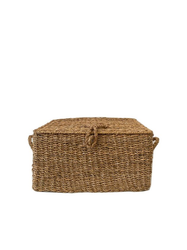cesto palha natural retangular caixa com tampa p lili casa home decor